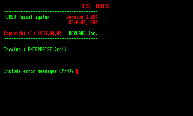 Múzeum - Enterprise - Turbo Pascal 3